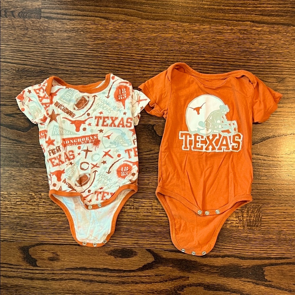 Bundle of University of Texas Orange and White Bodysuits